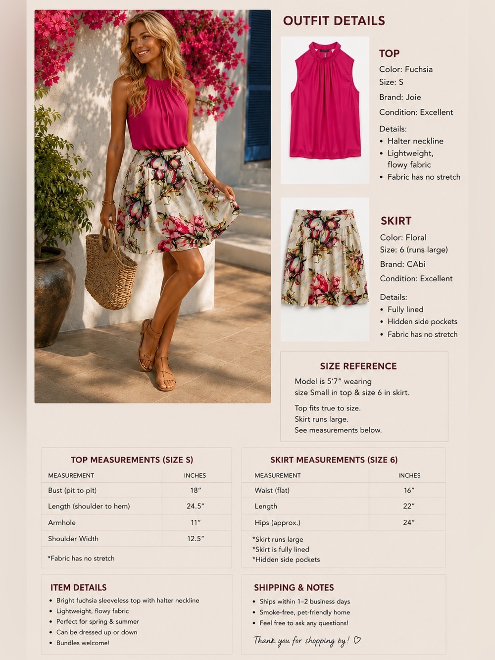 CAbi Floral A-Line “In the Garden” skirt - Style #469